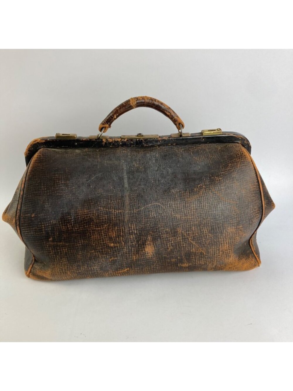 Antique 16" Leather Doctor's Bag Genuine Cowhide Medical 16 Warranted 25 Vintage
